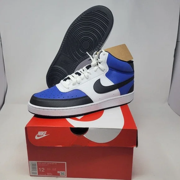 NIB Men Nike Court Vision Mid NN AF Shoes White/Game Royal/Black FQ8740 480 NIB Men Nike Court Vision Mid NN AF Shoes White/Game Royal  main image 2